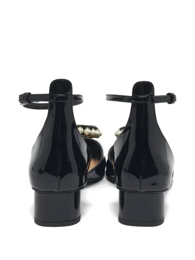 Pre-owned Dior Rose Flower Leather Pumps In Black