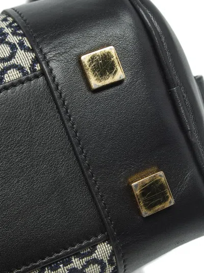 Pre-owned Loewe Amazona Jacquard Leather Handbag In Black