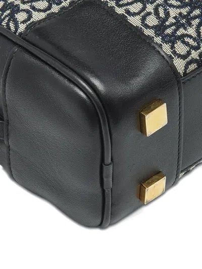 Pre-owned Loewe Amazona Jacquard Leather Handbag In Black