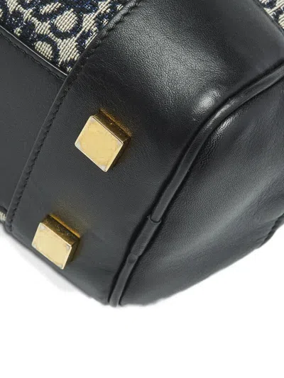 Pre-owned Loewe Amazona Jacquard Leather Handbag In Black