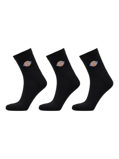 Dickies Valley Grove Mid Socks (set Of Three) In Black