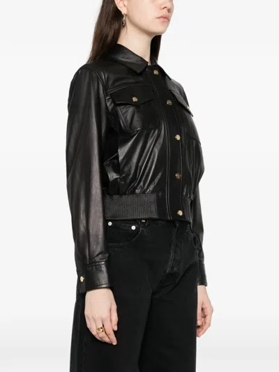 Max Mara Chest-pocket Button-fastening Jacket In Black