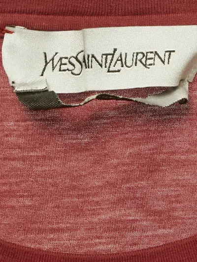 Pre-owned Saint Laurent Logo-patch Cotton T-shirt In Red
