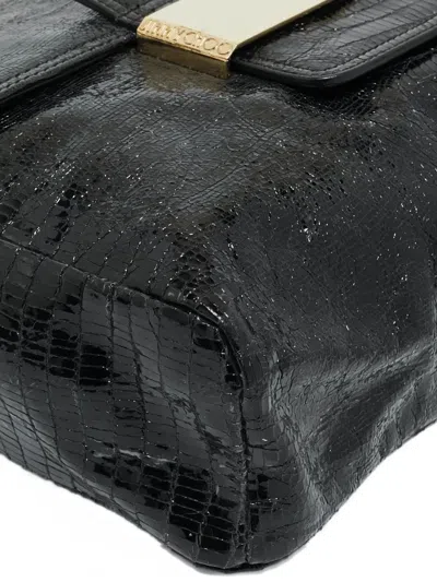 Pre-owned Jimmy Choo Carolina Leather Clutch Bag In Black