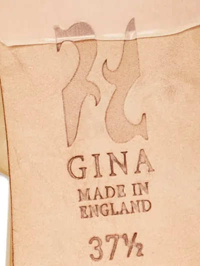 Pre-owned Gina Crisscross Heeled Sandals In Neutral