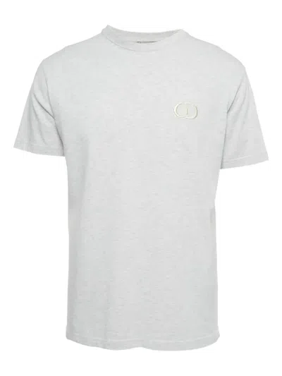 Pre-owned Dior Logo-embroidery T-shirt In Gray
