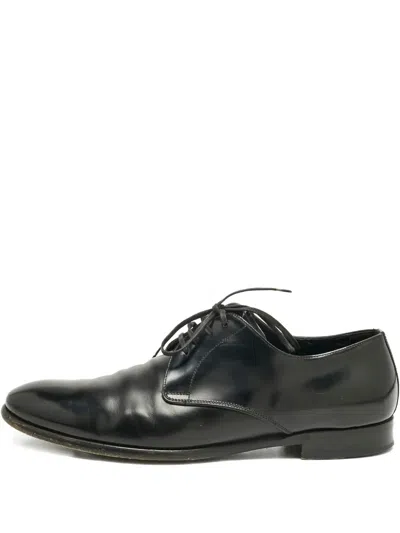 Pre-owned Dolce & Gabbana Leather Derby Shoes In Black