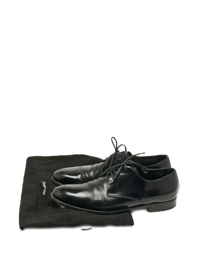 Pre-owned Dolce & Gabbana Leather Derby Shoes In Black