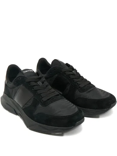 Pre-owned Tom Ford Leather Sneakers In Black