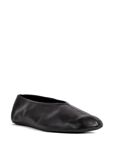 The Row Stella Shearling-lined Leather Ballet Flats In Black