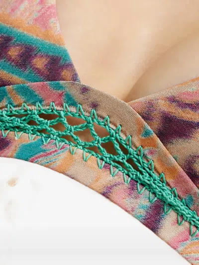 Del Maar Huru Ruffled Bikini Top In Blue