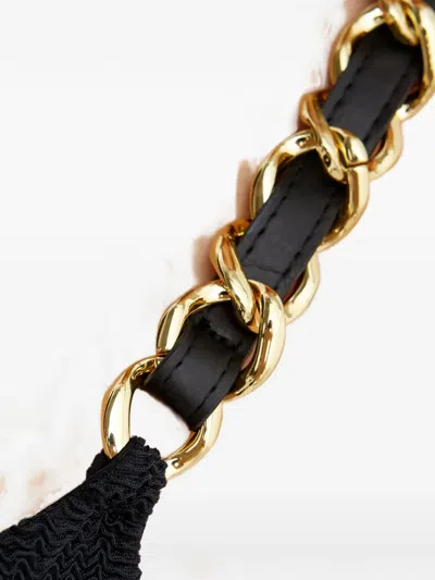 Beach Bunny Brynn Chain Bikini Top In Black