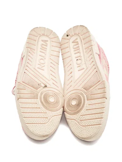 Pre-owned Louis Vuitton Knit Sneakers In Pink