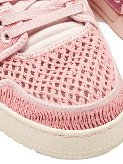 Pre-owned Louis Vuitton Knit Sneakers In Pink