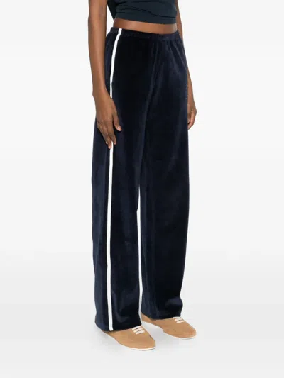 Sporty And Rich Side-stripe Logo-detail Track Pants In Blue