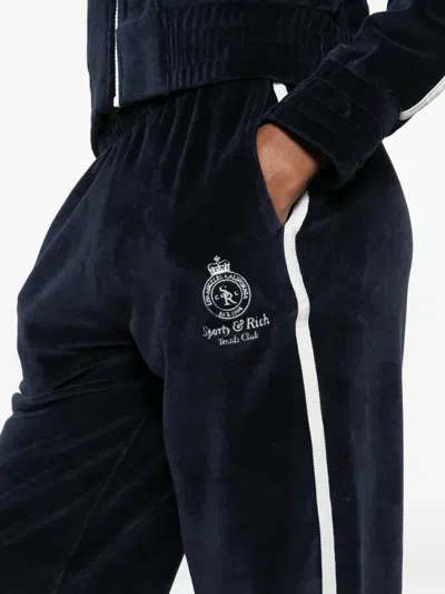 Sporty And Rich Side-stripe Logo-detail Track Pants In Blue