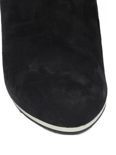 Pre-owned Le Silla Wedge Suede Ankle Boots In Black