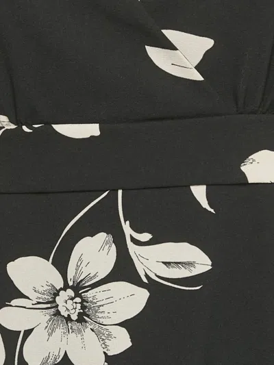 Pre-owned Max Mara Floral-print Midi Dress In Black