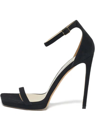Pre-owned Jimmy Choo Alva Ankle-strap Sandals In Black
