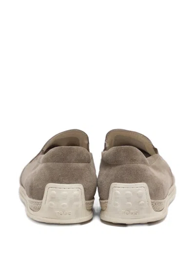 Pre-owned Tod's Slip-on Suede Loafers In Neutral
