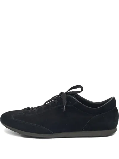 Pre-owned Tod's Suede Lace-up Sneakers In Black