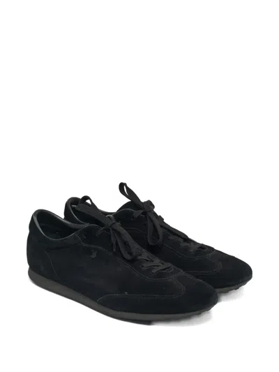 Pre-owned Tod's Suede Lace-up Sneakers In Black
