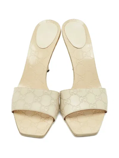 Pre-owned Gucci Ssima Stiletto-heel Sandals In Neutral