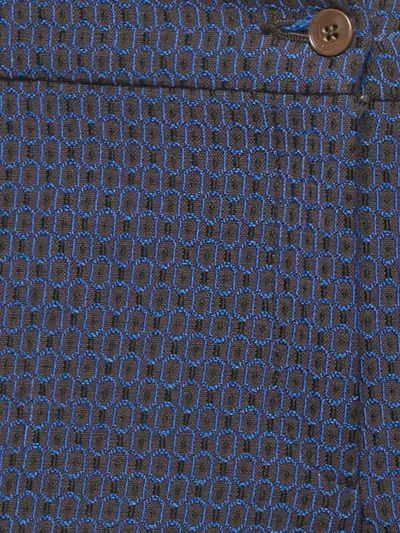 Pre-owned Etro Jacquard Skinny Trousers In Blue