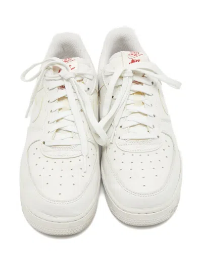 Pre-owned Nike Air Force Lace-up Leather Sneakers In White