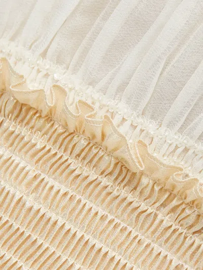 Chio V-neck Smocked Mini Dress In White