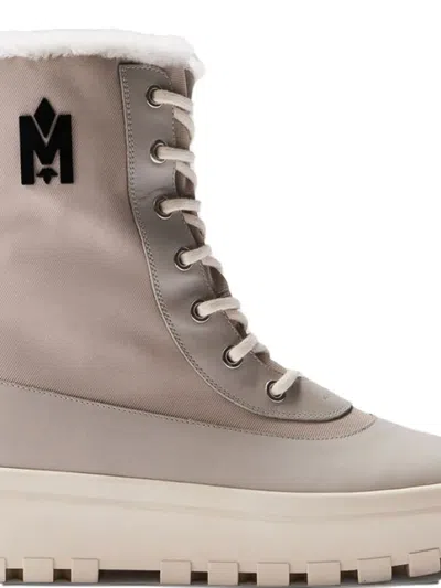 Mackage Hero Logo-embellishment Lace-up Boots In Gray