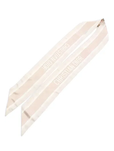 Pre-owned Dior 2010s Mitzah Floral Scarf In White