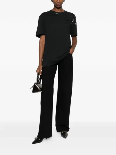 Golden Goose Flag-print T-shirt In Black