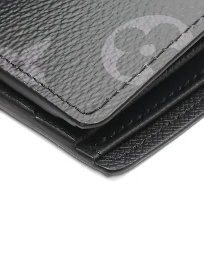 Pre-owned Louis Vuitton 2021s Monogram-canvas Wallet In Black