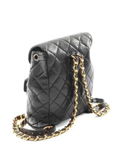 Pre-owned Chanel 1994-1996 Quilted-design Backpack In Black