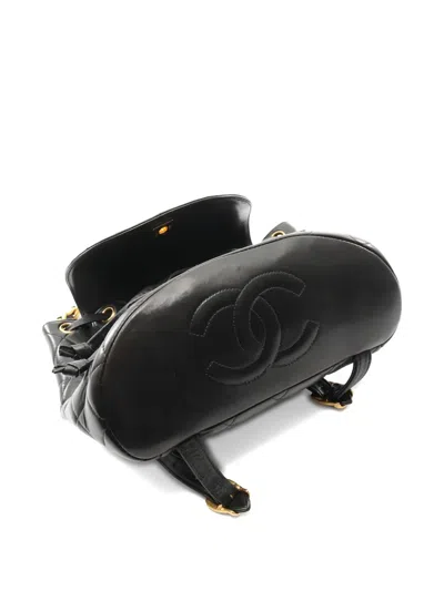 Pre-owned Chanel 1994-1996 Quilted-design Backpack In Black