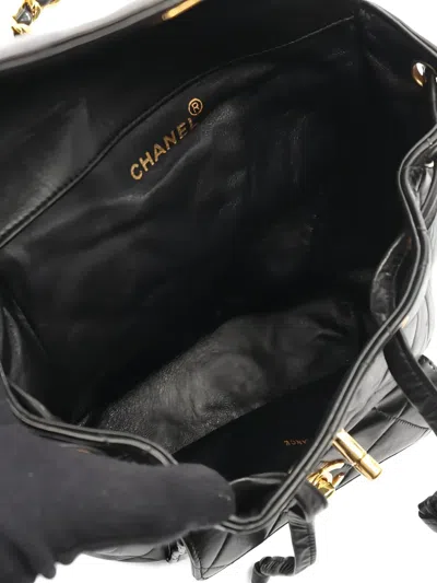 Pre-owned Chanel 1994-1996 Quilted-design Backpack In Black