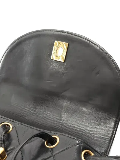 Pre-owned Chanel 1994-1996 Quilted-design Backpack In Black