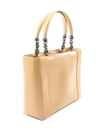 Pre-owned Dior 2000s Maris Pearl Tote Bag In Neutral
