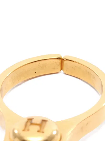 Pre-owned Hermes Gp Filloux Chain-detail Glove Holder In Gold