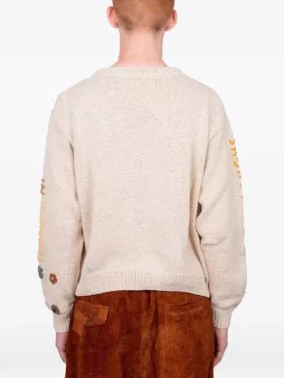 Story Mfg. Piper Floral Embroidered Sweater In Neutral