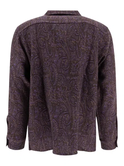 Needles Paisley Wool Shirt In Gray