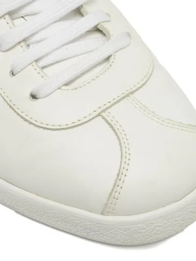 Pre-owned Aquazzura Smooth Leather Lace-up Sneakers In White