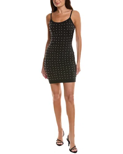 Marion Rhinestone & Pearl Mini Dress In Black