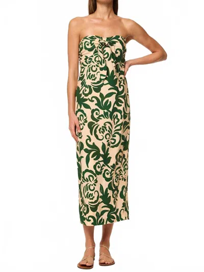 Misa Jackie Midi Dress In Tonal Cactus In Green