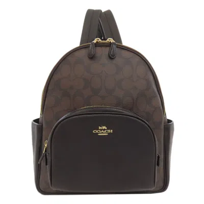 Pre-owned Coach Pvc Backpack () In Brown
