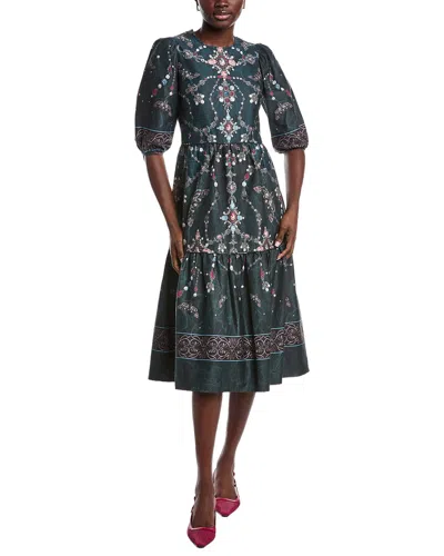 Marchesa Notte Midi A-line Dress In Multi