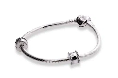 Pandora Women Iconic Heart Bracelet Set With 2 Clips & 1 Charm Jewelry In Metallic