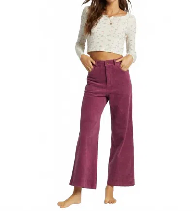 Billabong Be Free Corduroy Pants In Blackberry In Multi