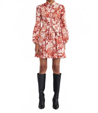 Banjanan Rowena Mini Dress In Chocolate In Red